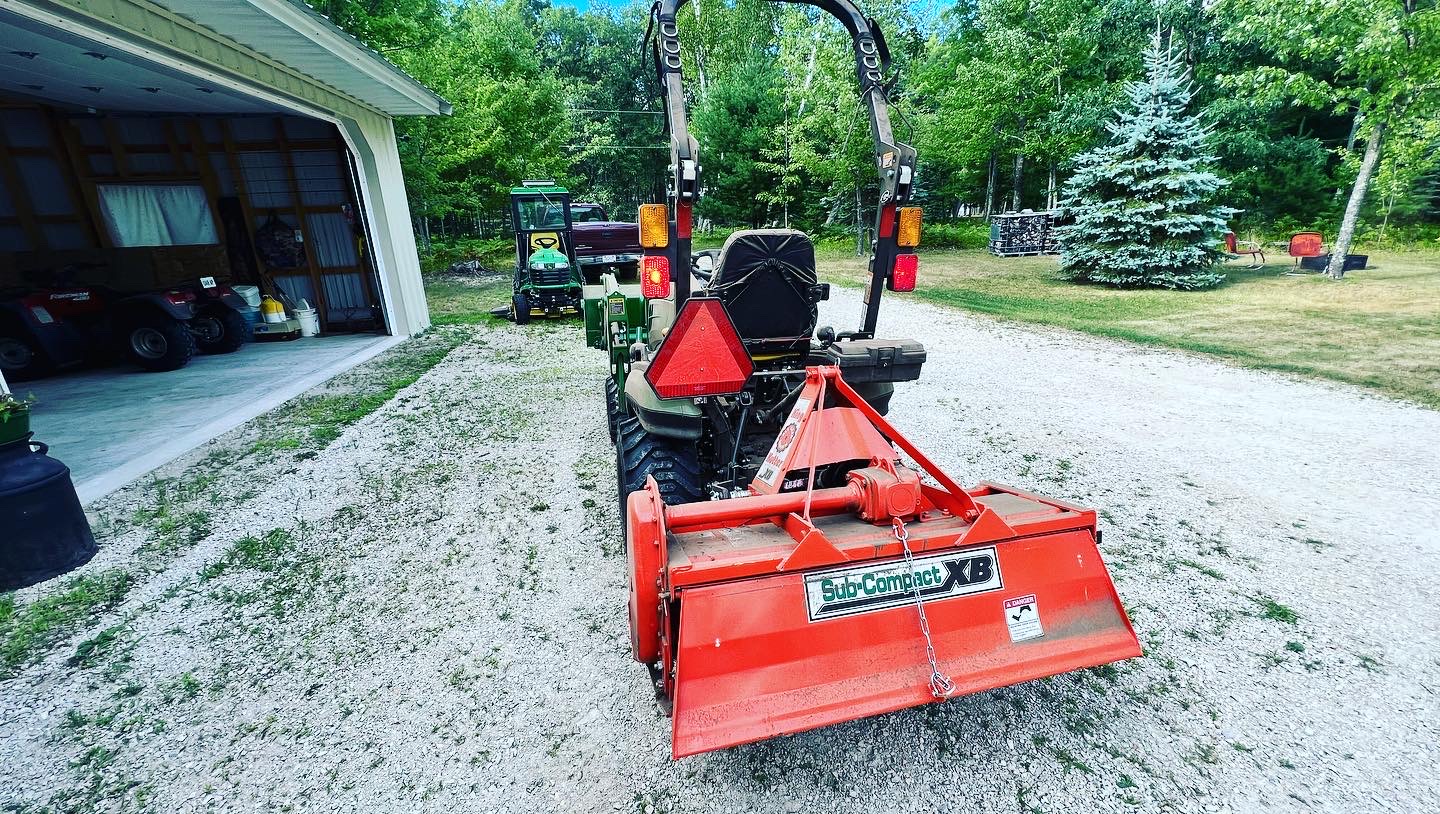 Tractor with tiller attachment